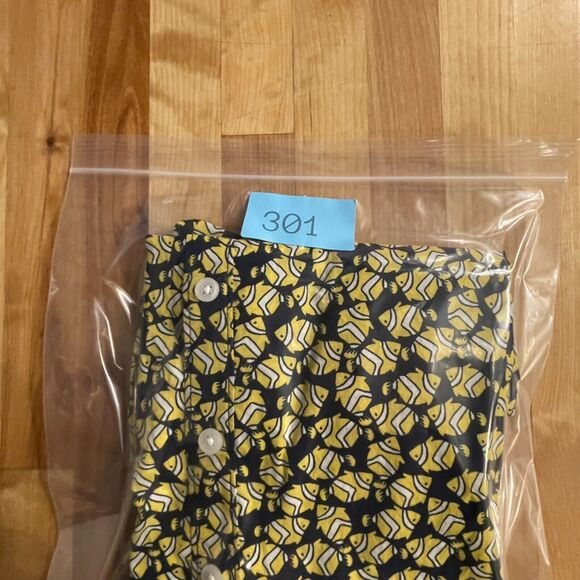 Crown & Ivy Top Fish Print Cotton Button Up‎ Shirt Womens L - Picture 7 of 7